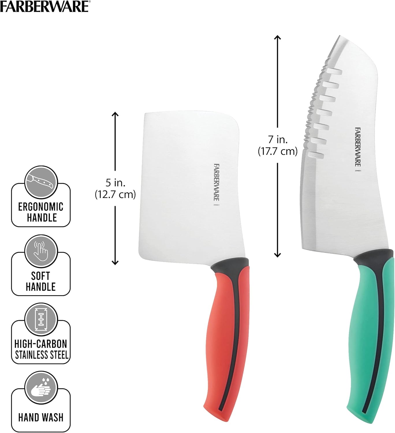 Farberware Precise Slice Utility Knife Set, 3 Piece, Multicolor