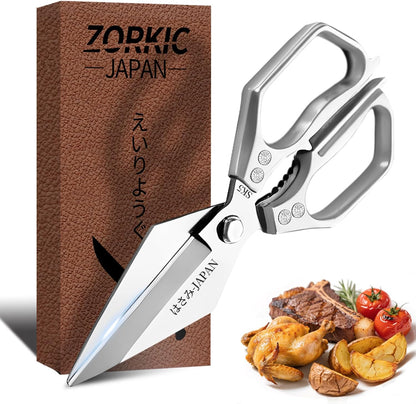 Kitchen Scissors Set Silver 3PCS, Heavy Duty Poultry Shears Kitchen Shear for Food Chicken Scissor All Purpose,Japan Meat Cutting Scissors, Bones Food Cooking Shears, Gifts for Men Women Mom Dad