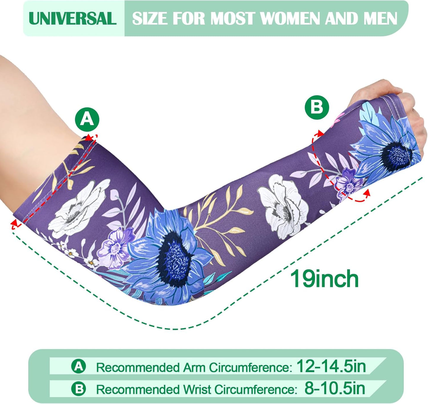 4 Pairs Gardening Sleeves Anti-Slip Arm Protection with Thumb Hole Sun Sleeve Cooling Arm Sleeves for Women Men Outdoor