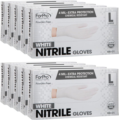 ForPro Disposable Nitrile Gloves, Chemical Resistant, Powder-Free, Latex-Free, Non-Sterile, Food Safe, 4 Mil