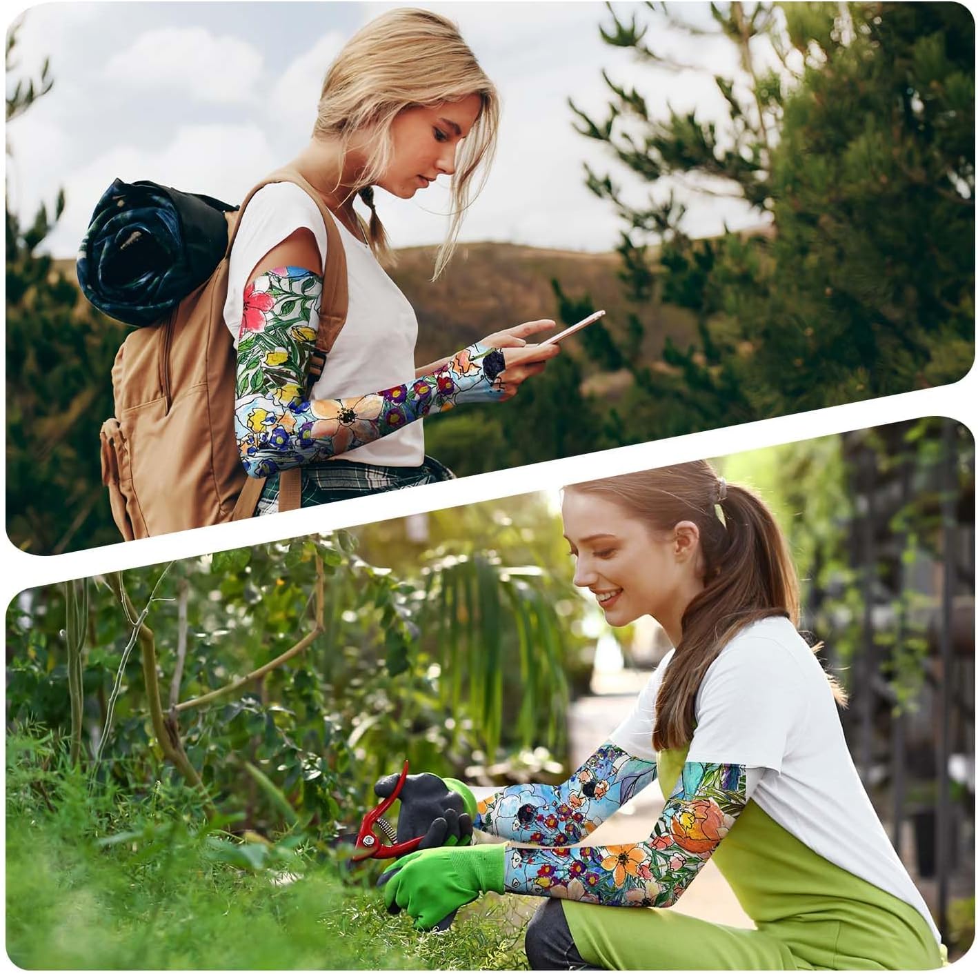 YPHCDO Gardening Sleeves Farm Sun Protection Arm Cooling Sleeves Thorn Proof Garden for Women Men with Thumb Hole