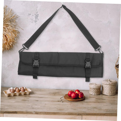 TIDTALEO Chef Roll Bag Shoulder Strap Cutlery Holder Organizer Knives Kitchen Tool Pouch Mesh Pocket