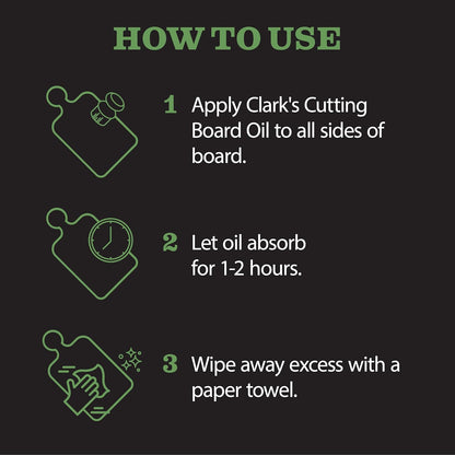 CLARK'S Food Grade Mineral Oil (12oz) and Carnauba Wax (6oz) Set - 100% Natural Butcher Block Oil and Cutting Board Wax - Food Safe Beeswax and Wood Cutting Board Oil with Orange & Lemon Extract
