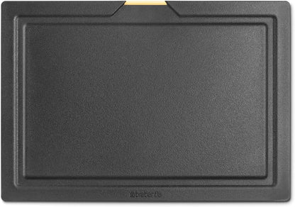 Brabantia Tasty+ Chopping Board Set with Integrated Phone & Tablet Holder Stand| 4 Piece Kitchen Cutting Boards with Organizer Case | Double-Sided | Non-Slip Wooden Look | Dark Gray