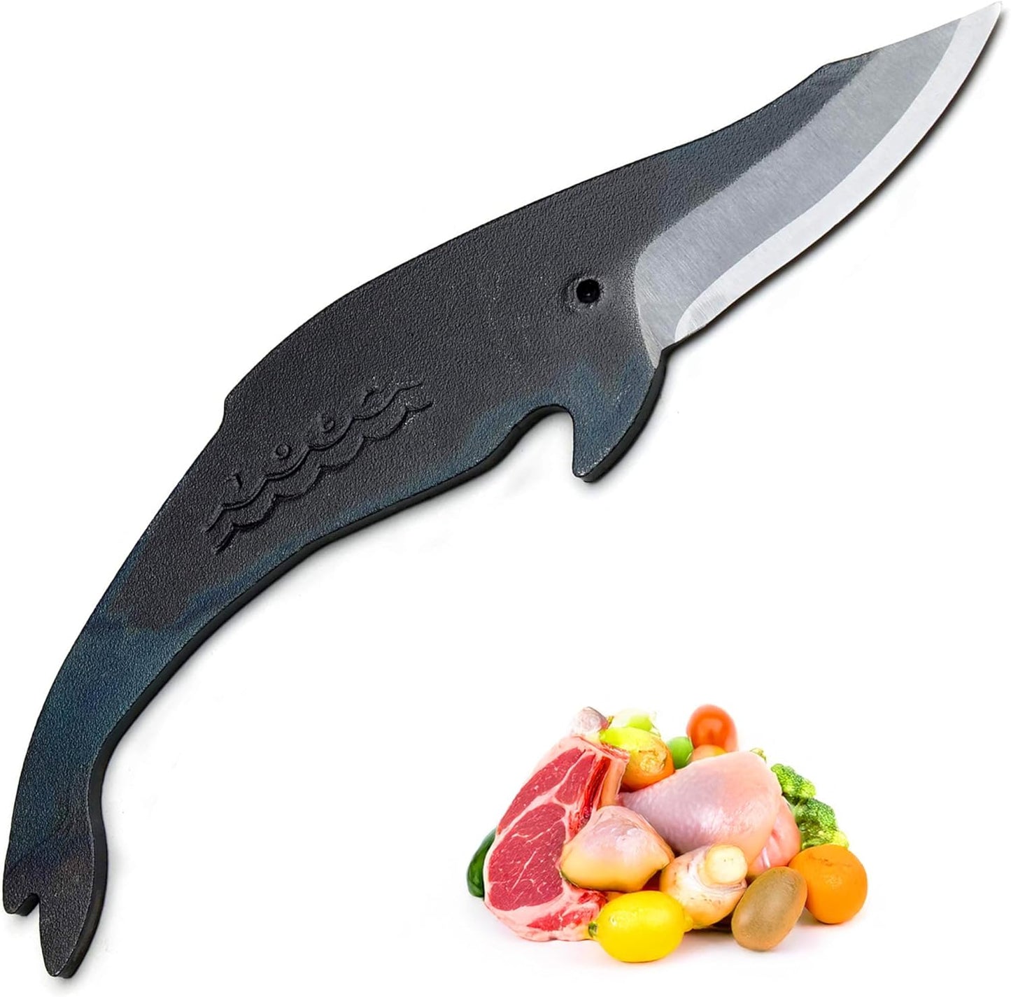 Yoshihiro Kujira Whale Shaped Japanese Utility Knife High Carbon Steel Kurouchi Finish Hand Forged Novelty Gift Made in Japan Type C