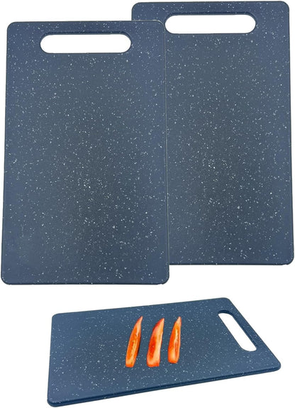 2 Pcs Cutting Board for Kitchen Small Mini Plastic Granite Color Cutting Board Dishwasher Safe Cutting Boards for Food Prep, Fruits, Vegetables with Easy Grip (6" x 10",White)