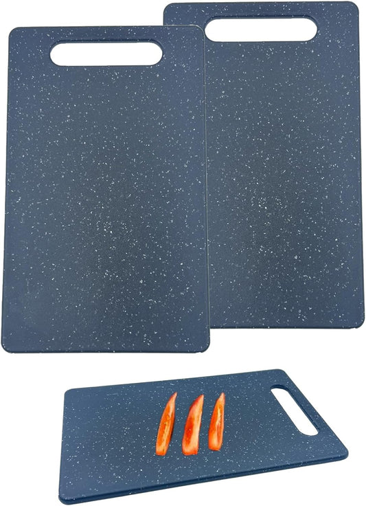 2 Pcs Cutting Board for Kitchen Small Mini Plastic Granite Color Cutting Board Dishwasher Safe Cutting Boards for Food Prep, Fruits, Vegetables with Easy Grip (6" x 10",White)