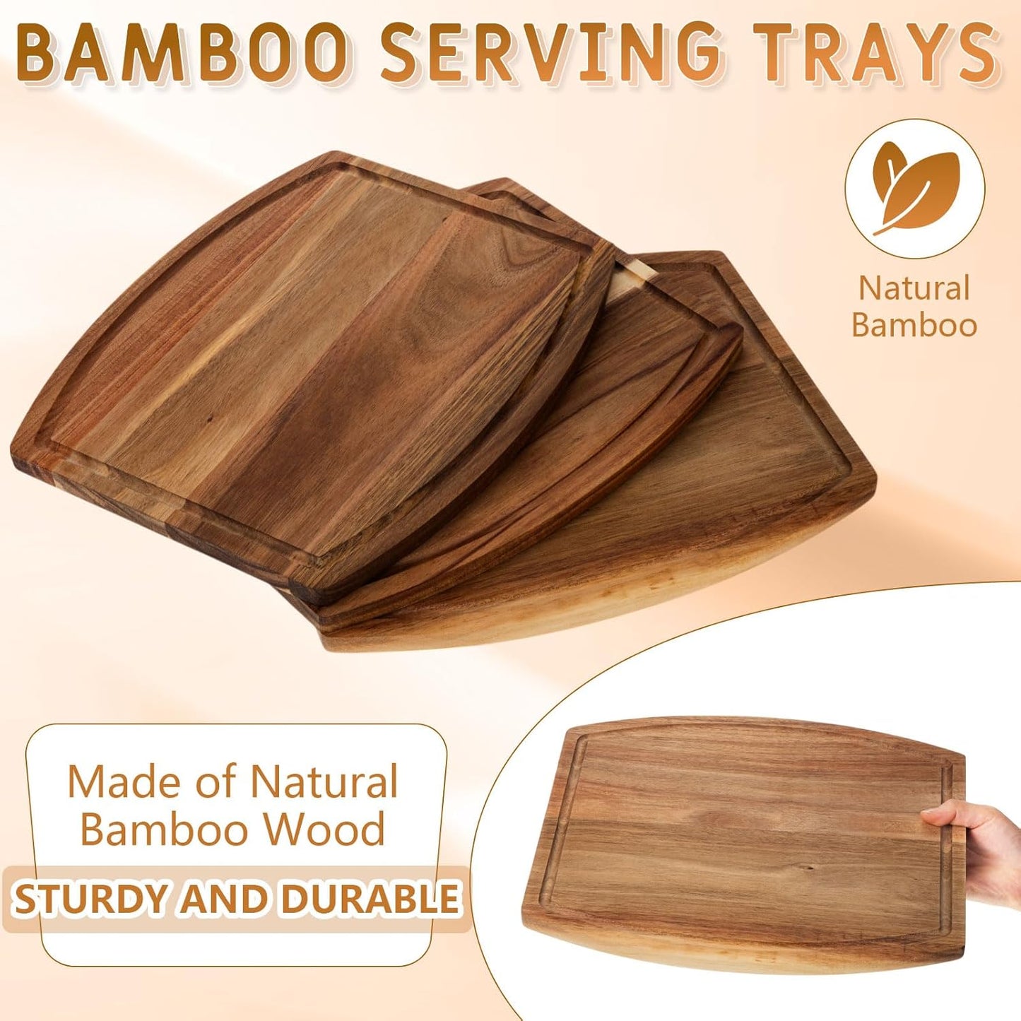Kigley 10 Pcs Acacia Wood Cutting Boards Bulk for Laser Engraving Wooden Dinner Plates with Groove Chopping Charcuterie Board Carving Tray for Holiday Housewarming Party Gifts (8 x 10 Inch)