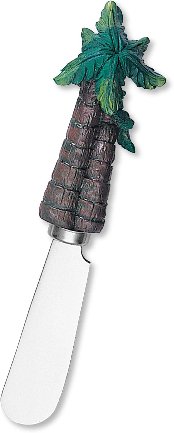 Supreme Housewares Tiki Bar Cheese Spreaders, Hand-Painted Resin Handles with Stainless Steel Blades for Spreading Cream Cheese, Butter, and Jam, Assorted Designs, Set of 4