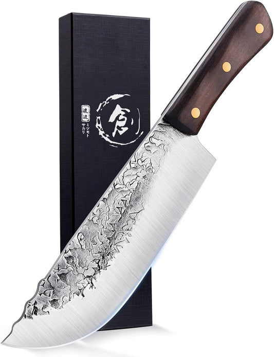 DRAGON RIOT Chef Butcher Knife Set for Meat Cutting with Roll Bag, 12 PCS Japanese Forged Chef Knives Set for Men and Women Gift for Men