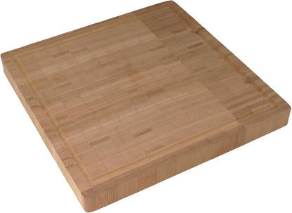 BambooMN Premium Bamboo End Grain Kitchen Cutting Board Flat - 7" x 7" x 1" - 1 Piece