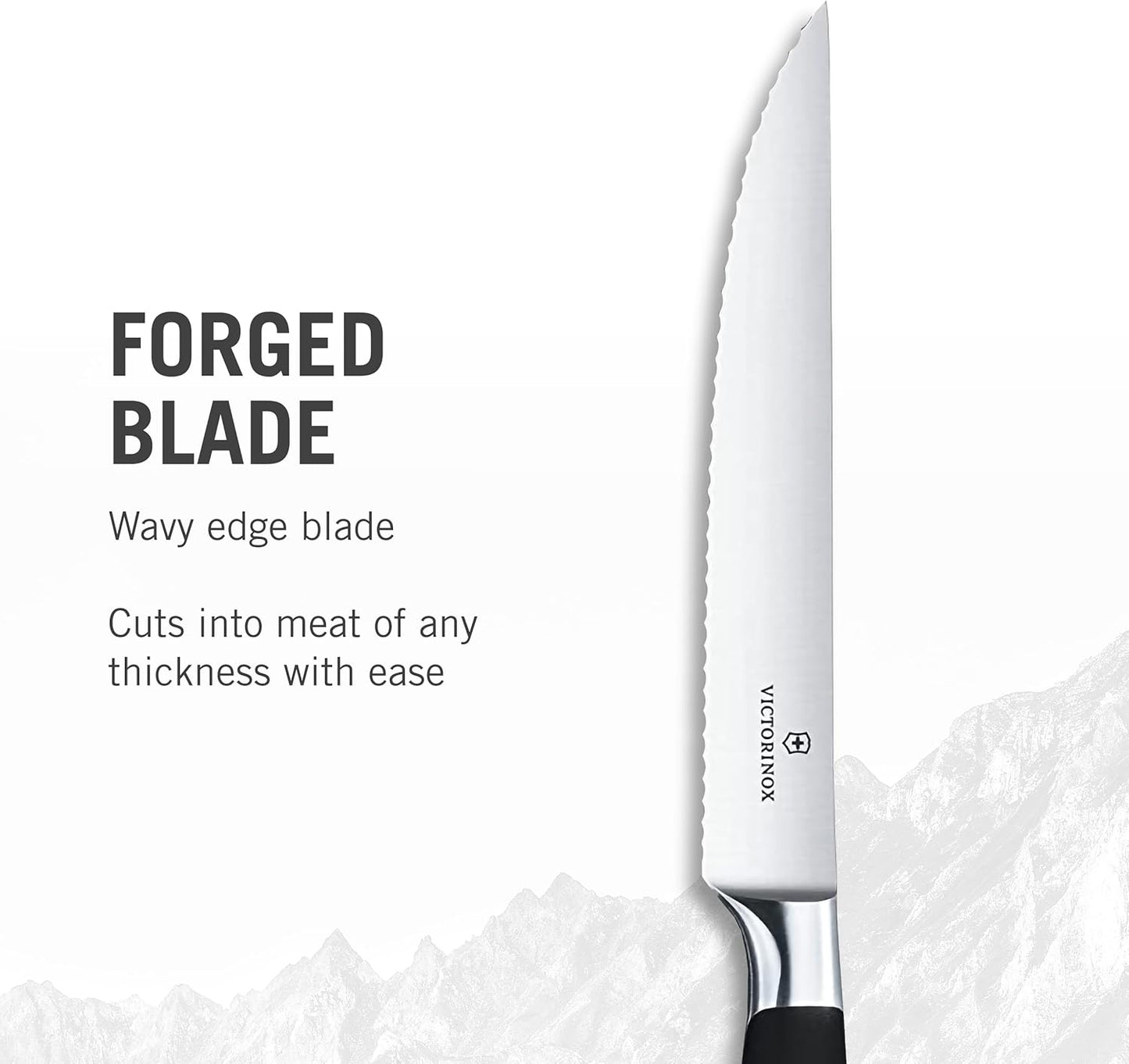 Victorinox Grand Maitre Steak Knives - Premium Meat Knives with Ergonomic Handle - Modern Kitchen Accessories - Black Handle, Serrated Edge, 2-Piece Set