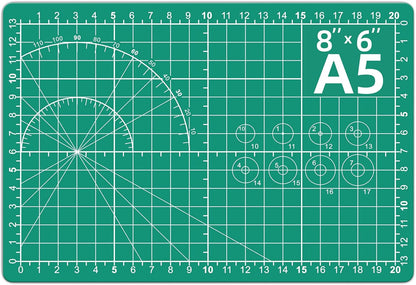 DIYSELF Cutting Mat 8in×6in, Self Healing Cutting Mat, A5 Rotary Cutting Mats for Crafts Sewing Hobby Fabric Project, 5-Ply Craft Cutting Board Double Sided, Craft Mat, Matting & Mounting Materials