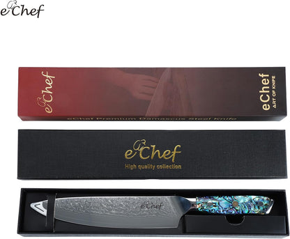 5-Inch Multifunctional Knife, 67-Layer Damascus VG-10 Steel, Abalone Handle, Sharp Knife for Fruits & Vegetables, Gift Box(5-inch utility knife)