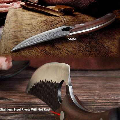 Smith Chu Gift for Men Viking Knife Hand Forged High Carbon Steel Japan Chef Knives for BBQ Meat Vegetables Cutting