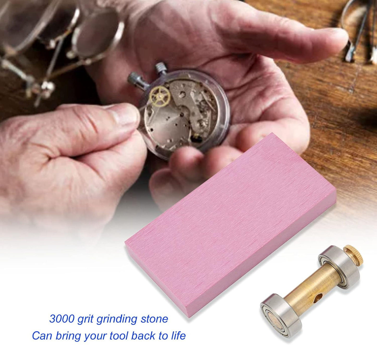 Watch Repair Screwdriver Sharpener 3000 Grit Sharpening Stones Watches Repairs Tool for Amateurs，Adjustable Watch Wristwatch Screwdriver Sharpener Repair Tool Sharpening Holder