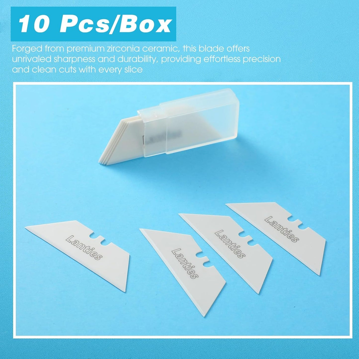 20 Pack Ceramic Utility Blades High Hardness Replacement Blades Fit Utility Knife, Sharp and Reliable, Suitable for Most Craft Knives and Box Cutter