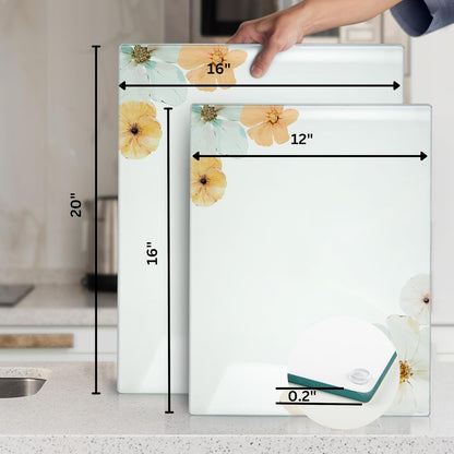 Kitchenville Glass Cutting Board 20”x16”: Tempered Glass Kitchen Counter Protector - Durable- Scratch-Resistant, Heat-Proof - Clear Design