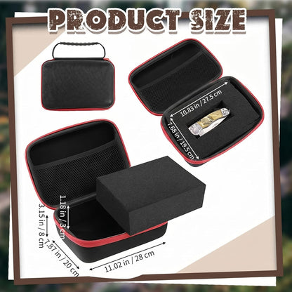 Relaxweex EVA Hard Case with Customizable Foam 7.8 x 6.3 x 3.5 Inch Protective EVA Carrying Case Shockproof Outdoor for Camera, Digital Products, Electronic Instruments with Knife, Black