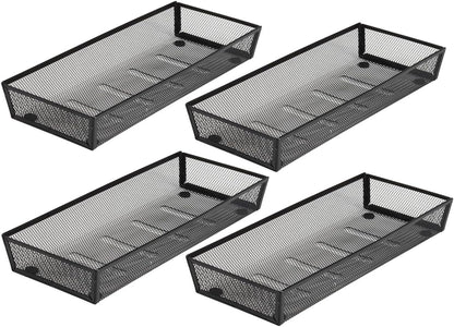 BYCY 3 Pack Mesh Flatware Drawer Organizer for Kitchen/Office/Home Tools,Spoon Knife Fork Organizers Box Utensil Tabletop Storage Tray (12 x 6 x 2 Inch)