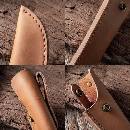 Leather Knife Sheath, Boning Knife Pouch Chef Fruit Knifes Shell for Camping Kitchen Outdoor Cooking (Not Include Knifes)