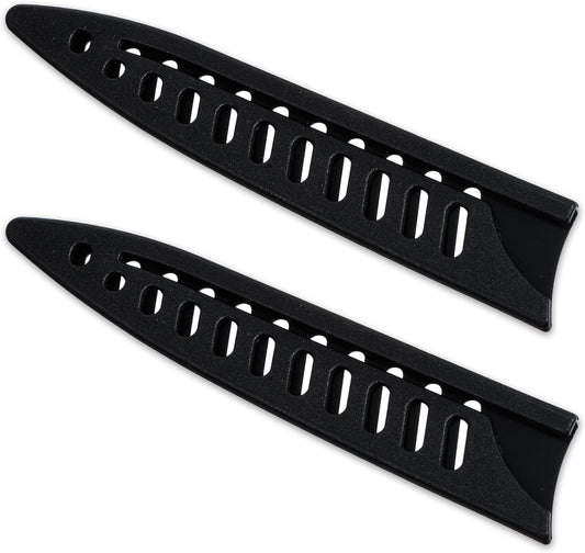 2 Pcs Knife Sheath Blade Protector Kitchen Safety Knife Covers or Sleeves for 5 inch Paring Knives Universal Black Plastic Knives Guards for Kitchen