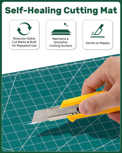 Foldable Self Healing Cutting Mat, 17" x 11", Rotary Cutting Mat for Sewing, Quilting, Scrapbooking, Craft Cutting Board for Hobby Use(A3)