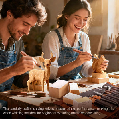 Wood Carving Kit for Beginners - Whittling Kit with Wood Blocks and Paint Set - Carving Tools for Beginners - Hobbies for Women and Men - Arts and Crafts for Adults & Kids - Gift for Girls and Boys