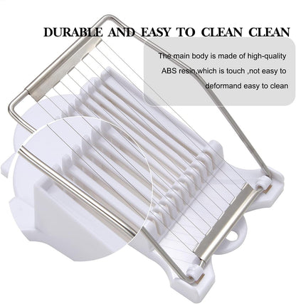 Slicer,Multipurpose Luncheon Meat Slicer,Stainless Steel Wire Egg Slicer,Cuts 10 Slices For fruit,Onions,Soft Food and Ham (White)