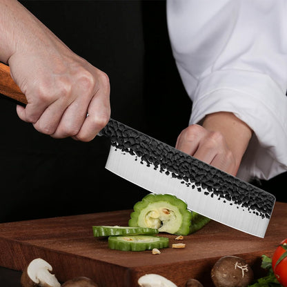 RASSE Japanese Chef Knife Gyuto Chef Knife - 8 Inch Professional Hand Forged Kitchen Knife High Carbon Japanese AUS-8 Stainless Steel Knife with Rosewood Handle & Gift Box