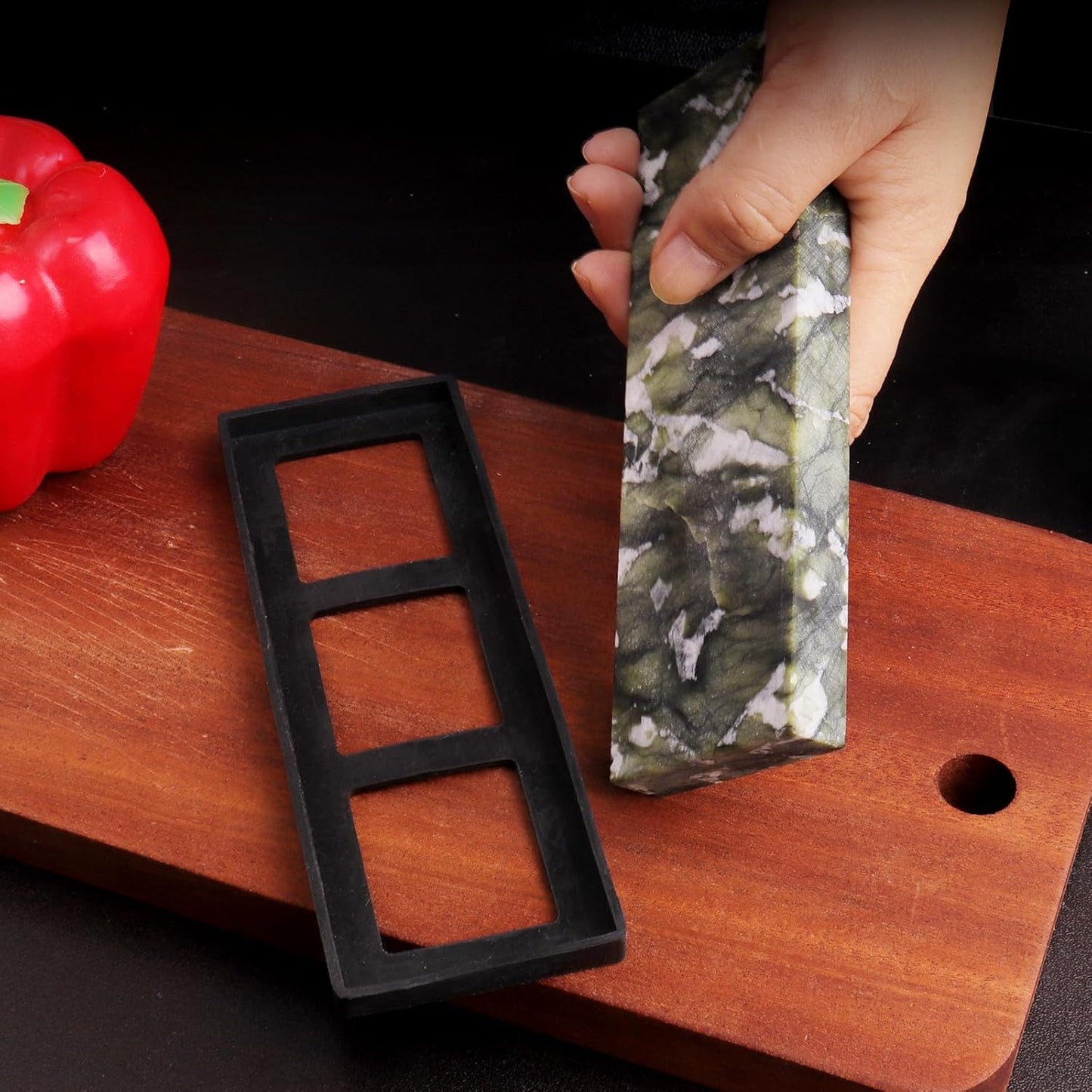 10000# Sharpening Stone,Ultra Fine Polishing Mirror Edge Stone with Non-slip Base Natural Green Whetstone for Knives Tools,Cutting Tools (5.9x1.97x0.79Inch)