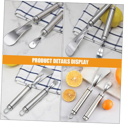 YARNOW 2pcs Orange Peeler and Grapefruit Knife Set Stainless Steel Citrus Peeling Tool Kitchen Accessory for Home Fruit Preparation