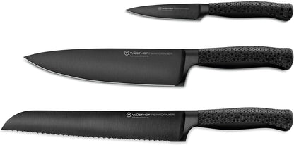 Wüsthof Performer 9" Double Serrated Bread Knife, Black, Large
