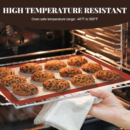 Silicone Baking Mat, 3 Pack Reusable Baking Sheet, Non-Stick ＆ Food Safe Silicone Mats for Baking for Making Cookies Macaroons Bread, Baking Supplies ＆ Accessories