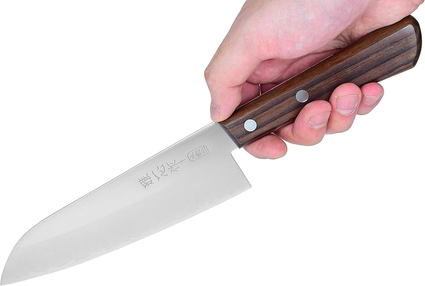 Seki Japan KANETSUGU Japanese Utility Petty Knife, AUS8 SUS410 Stainless Steel Fruit Knife, Rose Wood Handle, 90 mm (3.5 in), Made in Japan