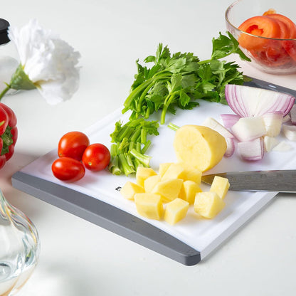 Empune Extra Large Cutting Boards, Plastic Cutting Boards for Kitchen (Set of 4) Cutting Board Set Dishwasher Safe Chopping Board with Juice Grooves Easy-Grip Handles, Black