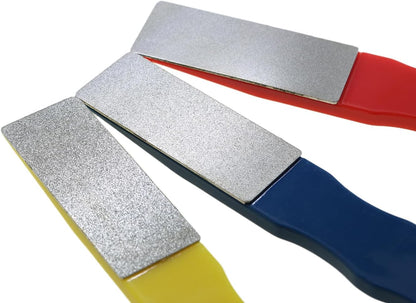 MEETOOT 3-Piece Diamond Sharpening Stone Set Color-Coded Diamond Sharpening Tools Flat Hand File Kit for Hunting, Outdoor