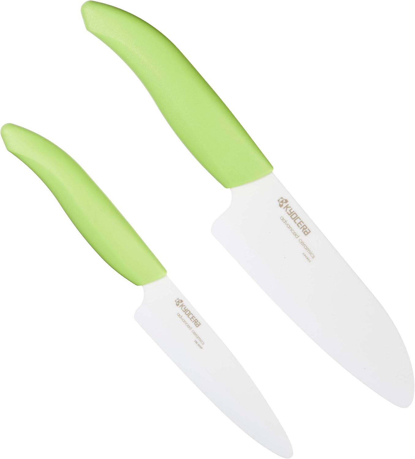 Kyocera Revolution 2-Piece Ceramic Knife Set: Chef Knife For Your Cooking Needs, 5.5" Santoku and 4.5" Utility Knife, White Blades with Blue Handles, White/Blue