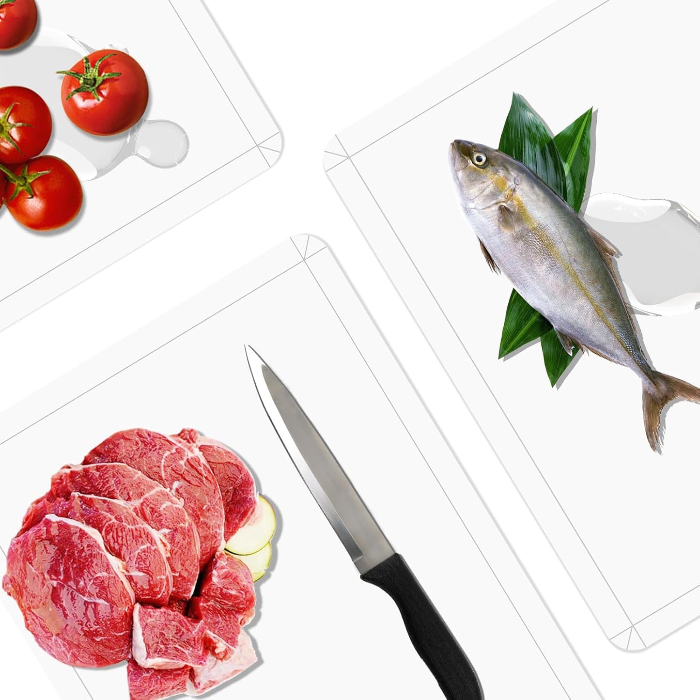 WK Flexible Plastic Cutting Boards Mats for Kitchen, Flexible Non Slip Cutting Mat, Thin Cutting Sheets, BPA Free, Dishwasher Safe, Multi Sizes