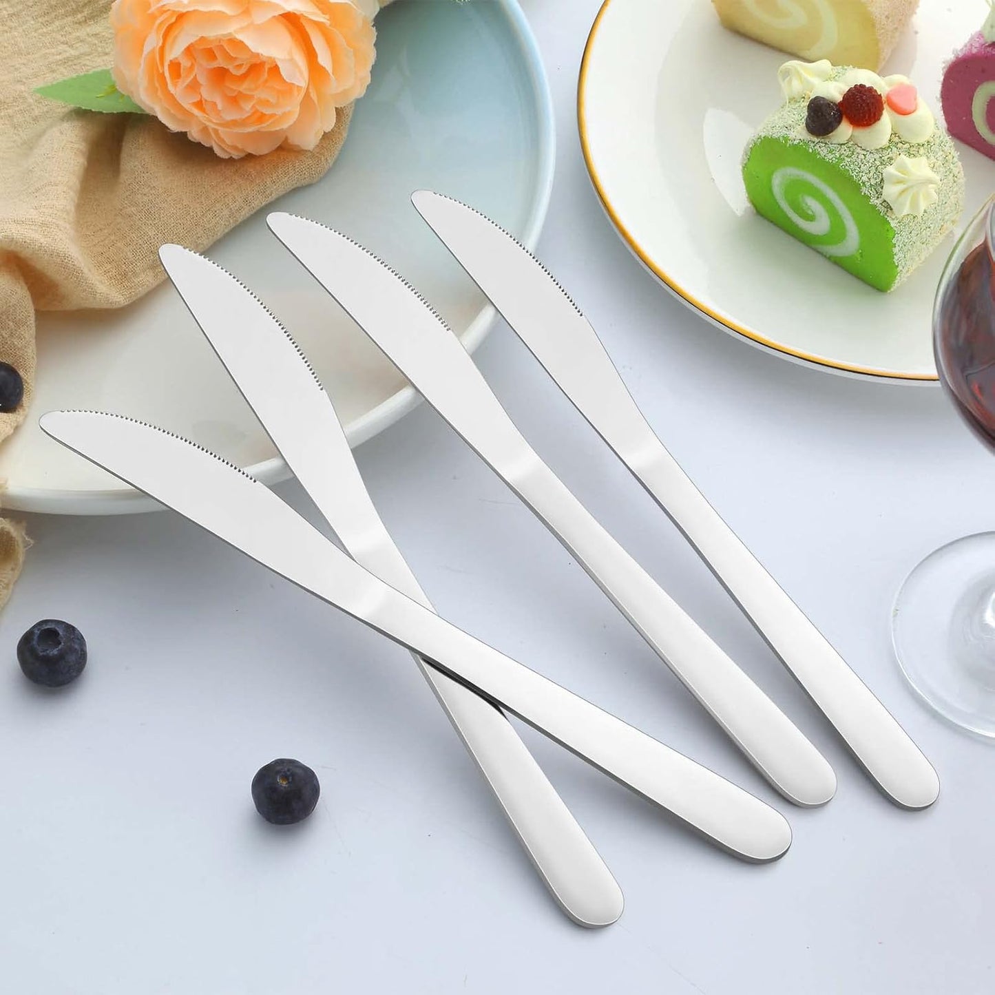 36-Piece Butter Knives, Dinner Knife Set (9 Inches), Food Grade Stainless Steel Table Knife, Knives Silverware for Home/Restaurant/Kitchen, Dishwasher Safe & Mirror Polished