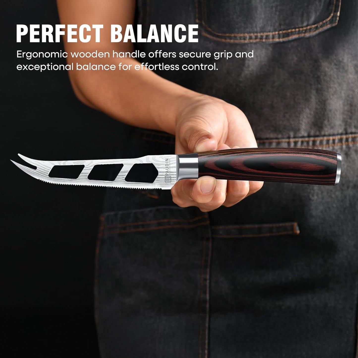PAUDIN Chef Knife, 10 Inch Meat Knife, Ultra Sharp Brisket Slicing Knives, High Carbon Stainless Steel Kitchen Knife with Ergonomic Handle for BBQ, Roast, Meats and Vegetables