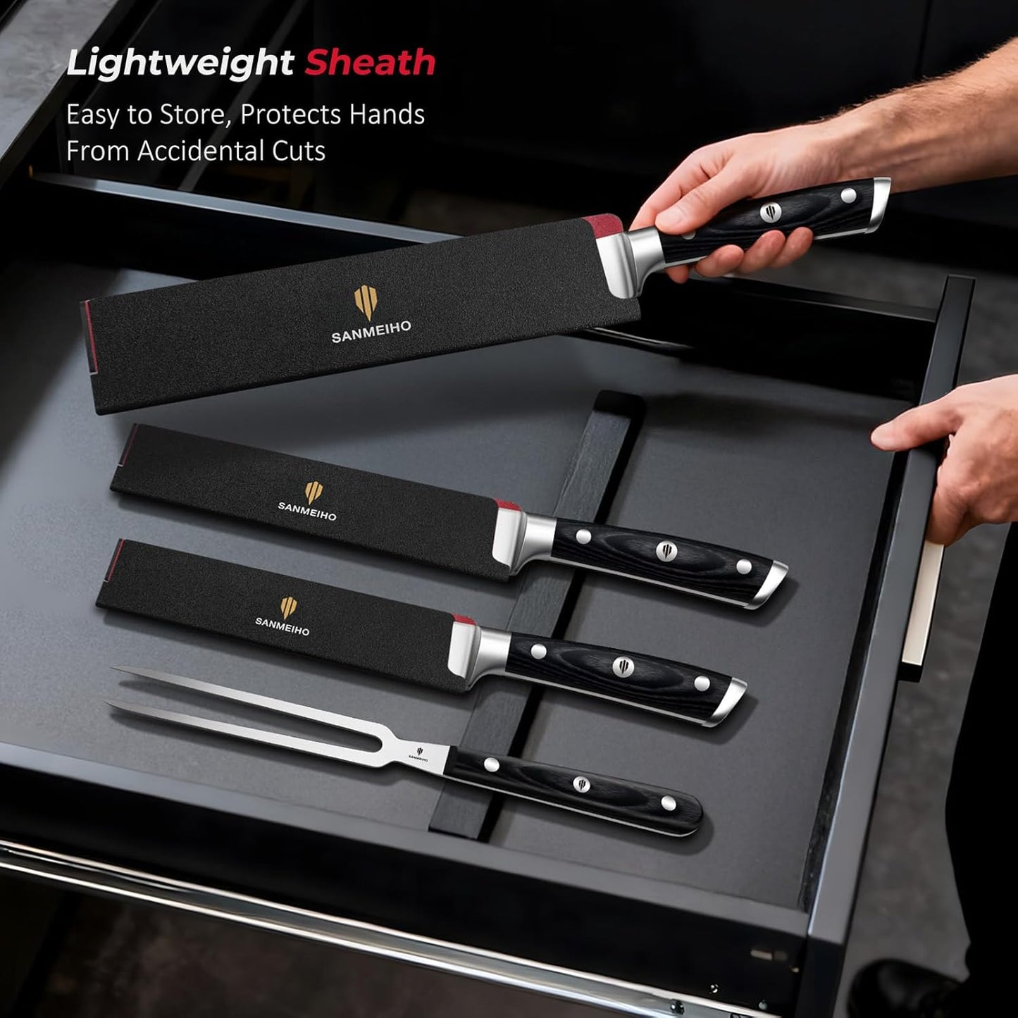 10" Bread Knife - Sourdough Slicing Knife Professional 5Cr15MoV Stainless Steel Serrated Knives, Ergonomic Wood Handle & Full Tang Design, Gift Box Included (Single-Edge