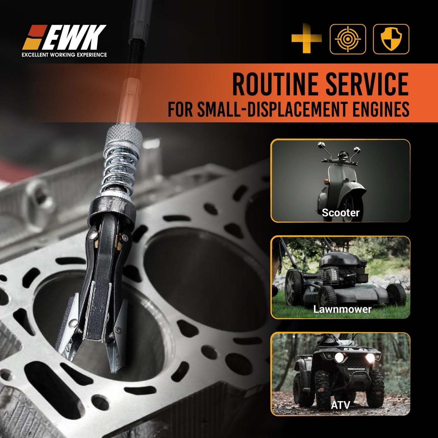 EWK 2" to 7" 3 Stones Engine Cylinder Hone Tool Adjustable Cylinder Deglazer Piston Honer 220 Grit
