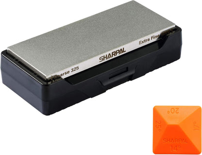 SHARPAL 162N Double-sided Diamond Sharpening Stone Whetstone Knife Sharpener |Coarse 325 / Extra Fine 1200 Grit | Storage Case with NonSlip Base & Angle Guide (8 in. x 3 in.) Fathers Day Gift
