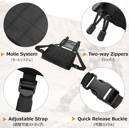 Azarxis Tactical Mini Belt Pouches, Multi-Purpose Small Battery Case Compact Utility EDC Card Slot Holder Waist Bags Military Molle Pack Sundries Storage Pack
