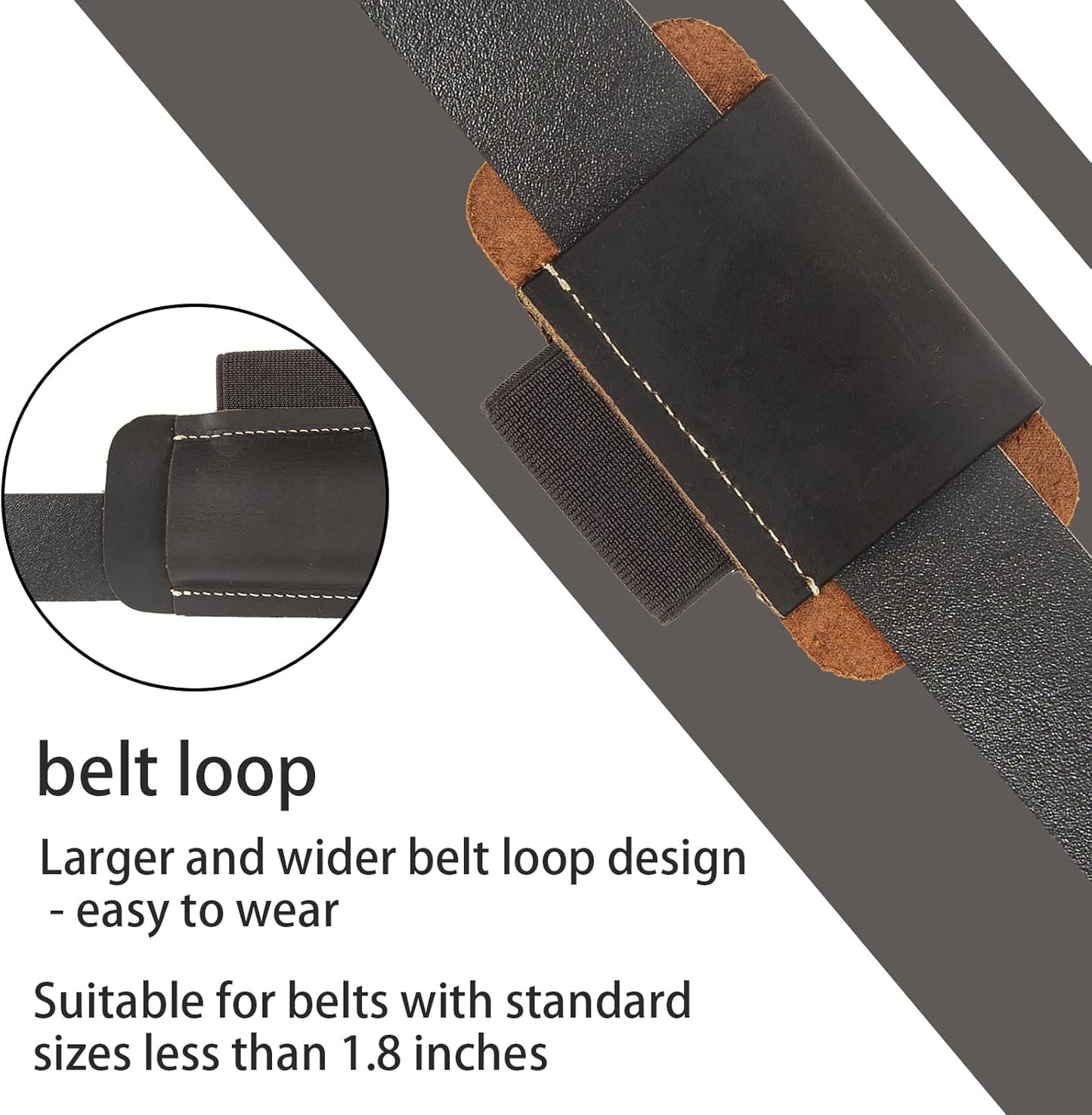Knife Sheath,Belt Buckle Knife Sheath,Leather Knife Sheaths for Belt,Pocket Knife Folding EDC Belt Knife Holster,Open Top Knife Belt Leather Sheath for 5 inch Folding Knife.Gift for Men.