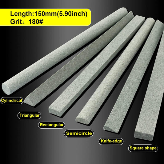 Sharpening Stone Set,6 pcs 180# Wood Carving Sharpener Whetstone Set for for Wood Carving Knives/Chisels&Most Bladed Cutting Tools,Variety of Shapes (Length:appr.5.90inch)