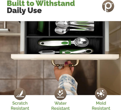 Pristine Bamboo Silverware Organizer - Small Extra-Deep Wooden Kitchen Drawer Organizer Divider for Spoons, Forks, Knives & Cutleries - 5 Slots