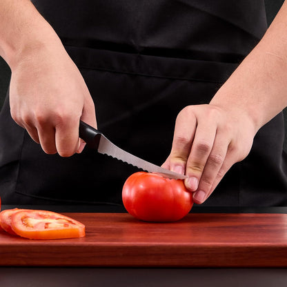 Tomato Slicer, Tomato Knives 2-Piece Serrated Tomato Knife with 6 inch High Carbon Stainless Steel Blade, Ergonomic Handle for Fruits and Vegetables