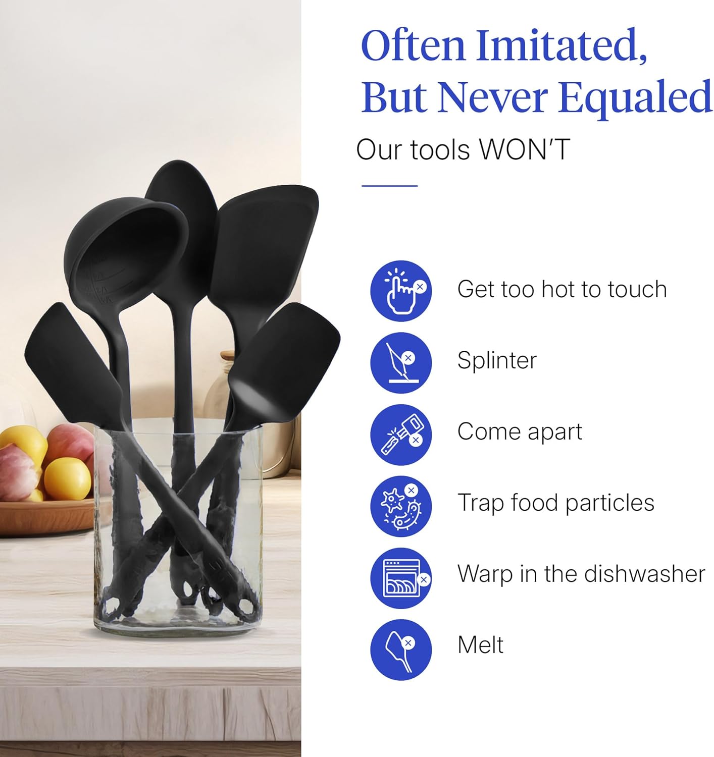 GIR: Get It Right 5 Piece Silicone Ultimate Kitchen Utensils Set - Ladle, Spatula, Flip, Spoon & Spoonula - Non-Toxic Cooking Utensils for Nonstick Cookware, Cooking and Baking - Red